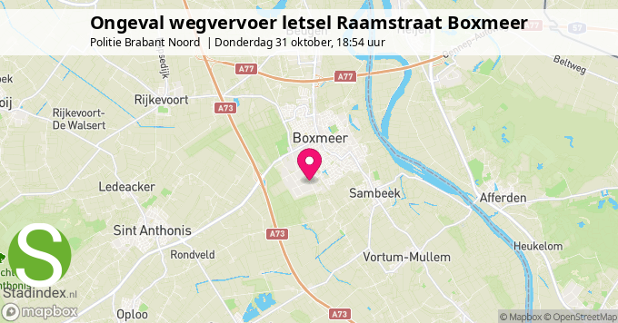 Ongeval wegvervoer letsel Raamstraat Boxmeer