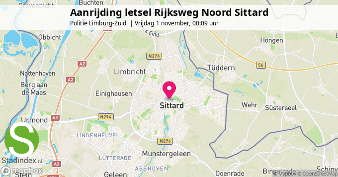 Aanrijding letsel Rijksweg Noord Sittard