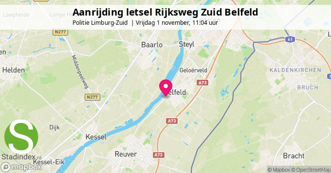 Aanrijding letsel Rijksweg Zuid Belfeld