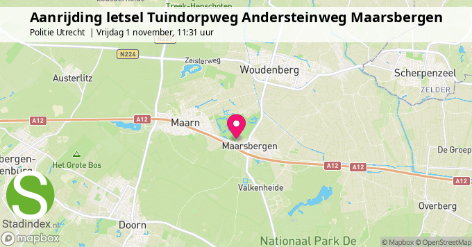 Aanrijding letsel Tuindorpweg Andersteinweg Maarsbergen