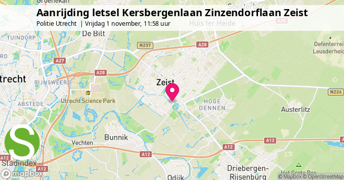 Aanrijding letsel Kersbergenlaan Zinzendorflaan Zeist