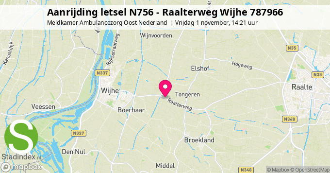 Aanrijding letsel N756 - Raalterweg Wijhe 787966