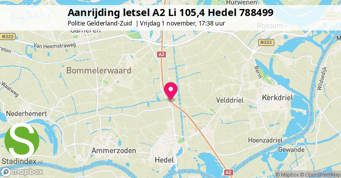 Aanrijding letsel A2 Li 105,4 Hedel 788499