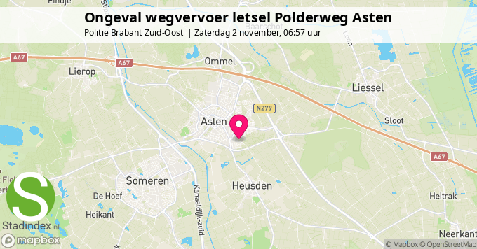 Ongeval wegvervoer letsel Polderweg Asten