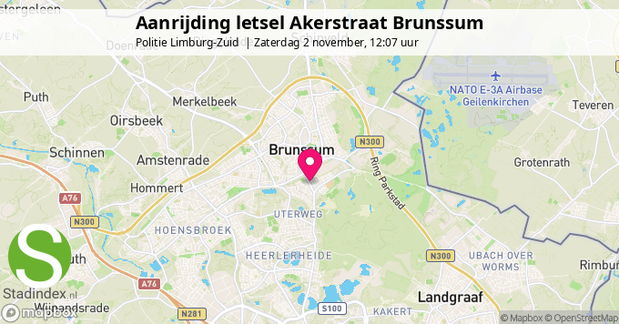 Aanrijding letsel Akerstraat Brunssum