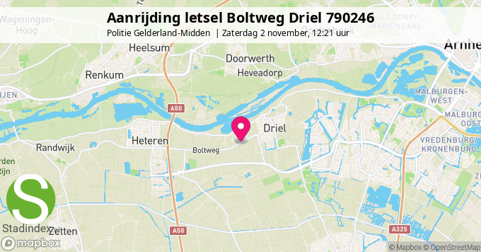 Aanrijding letsel Boltweg Driel 790246