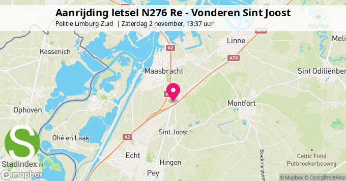 Aanrijding letsel N276 Re - Vonderen Sint Joost