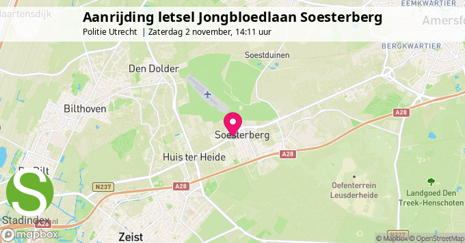 Aanrijding letsel Jongbloedlaan Soesterberg