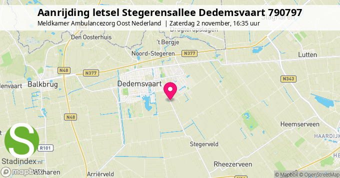 Aanrijding letsel Stegerensallee Dedemsvaart 790797