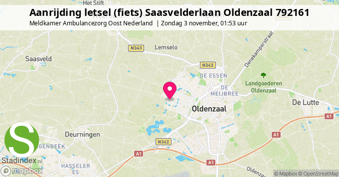 Aanrijding letsel (fiets) Saasvelderlaan Oldenzaal 792161