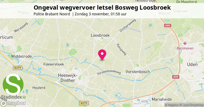 Ongeval wegvervoer letsel Bosweg Loosbroek