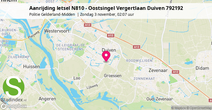 Aanrijding letsel N810 - Oostsingel Vergertlaan Duiven 792192