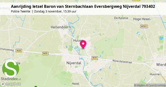 Aanrijding letsel Baron van Sternbachlaan Eversbergweg Nijverdal 793402