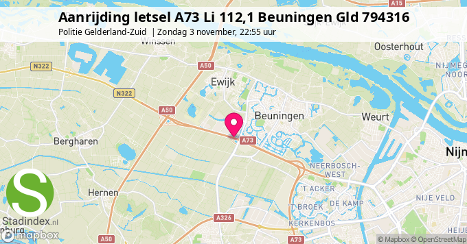 Aanrijding letsel A73 Li 112,1 Beuningen Gld 794316