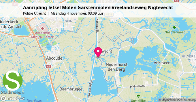 Aanrijding letsel Molen Garstenmolen Vreelandseweg Nigtevecht