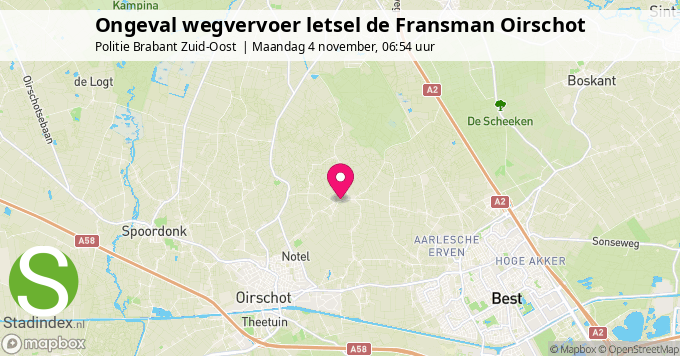 Ongeval wegvervoer letsel de Fransman Oirschot