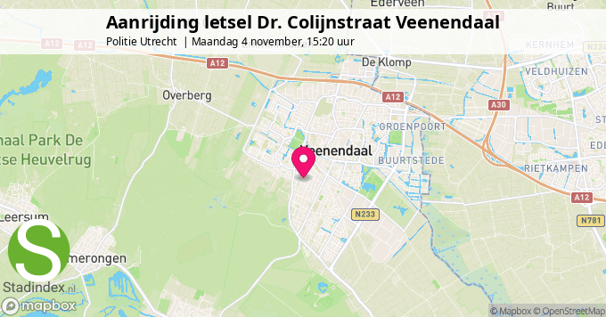 Aanrijding letsel Dr. Colijnstraat Veenendaal