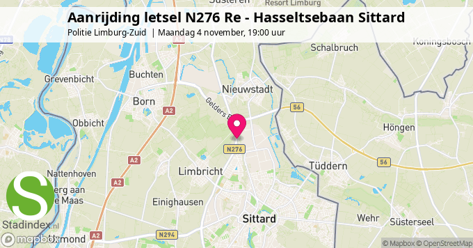 Aanrijding letsel N276 Re - Hasseltsebaan Sittard