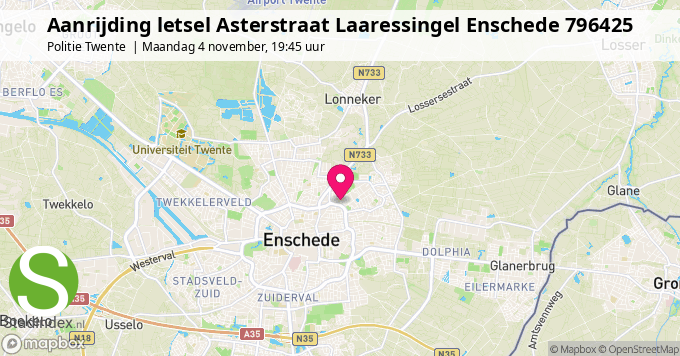 Aanrijding letsel Asterstraat Laaressingel Enschede 796425