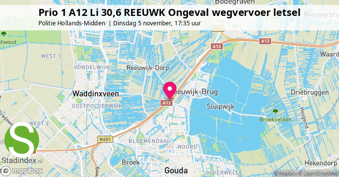 Prio 1 A12 Li 30,6 REEUWK Ongeval wegvervoer letsel