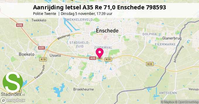 Aanrijding letsel A35 Re 71,0 Enschede 798593