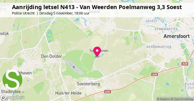 Aanrijding letsel N413 - Van Weerden Poelmanweg 3,3 Soest