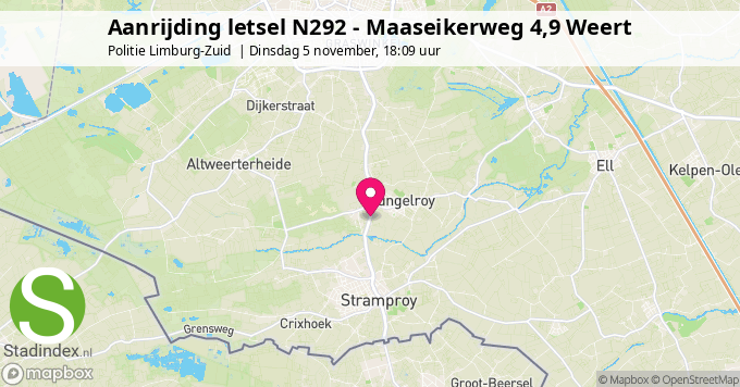 Aanrijding letsel N292 - Maaseikerweg 4,9 Weert