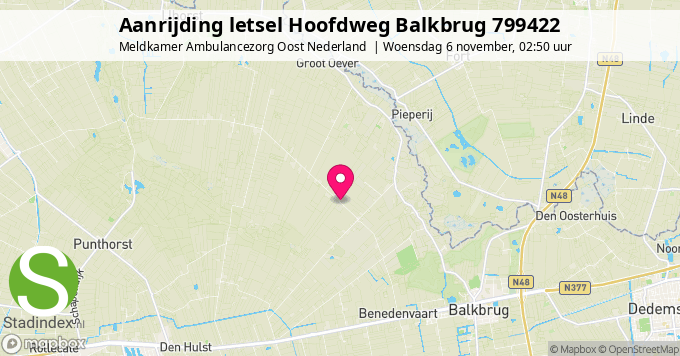 Aanrijding letsel Hoofdweg Balkbrug 799422