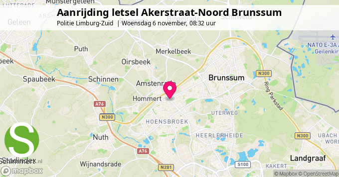 Aanrijding letsel Akerstraat-Noord Brunssum