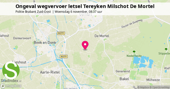 Ongeval wegvervoer letsel Tereyken Milschot De Mortel