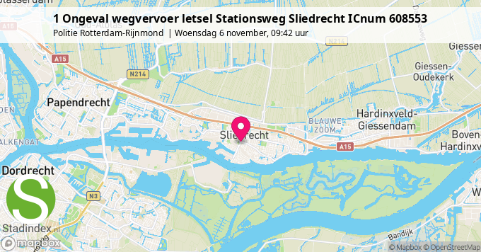 1 Ongeval wegvervoer letsel Stationsweg Sliedrecht ICnum 608553