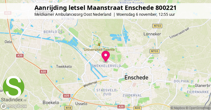 Aanrijding letsel Maanstraat Enschede 800221