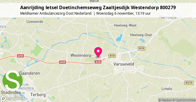 Aanrijding letsel Doetinchemseweg Zaaltjesdijk Westendorp 800279