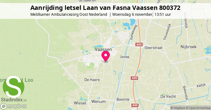 Aanrijding letsel Laan van Fasna Vaassen 800372