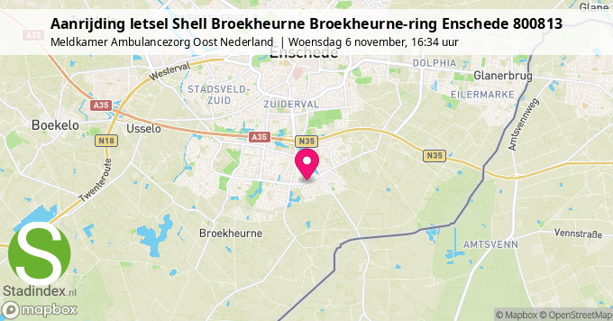 Aanrijding letsel Shell Broekheurne Broekheurne-ring Enschede 800813