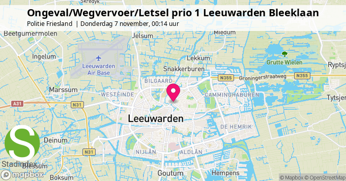 Ongeval/Wegvervoer/Letsel prio 1 Leeuwarden Bleeklaan