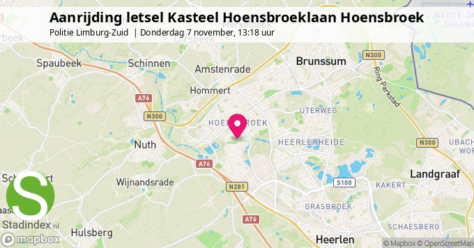 Aanrijding letsel Kasteel Hoensbroeklaan Hoensbroek