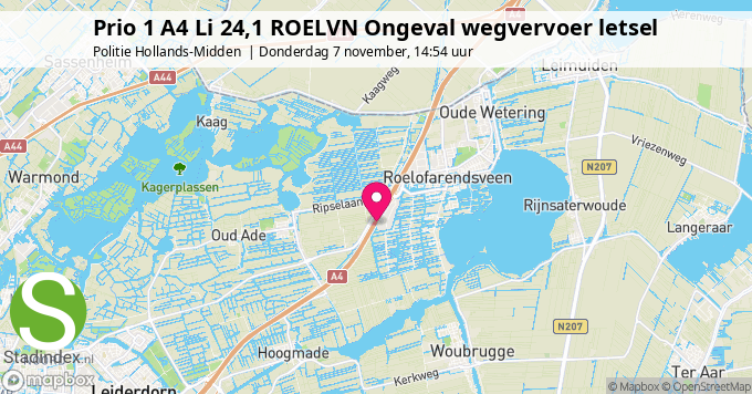 Prio 1 A4 Li 24,1 ROELVN Ongeval wegvervoer letsel