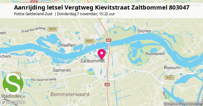 Aanrijding letsel Vergtweg Kievitstraat Zaltbommel 803047