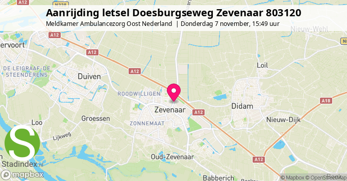 Aanrijding letsel Doesburgseweg Zevenaar 803120