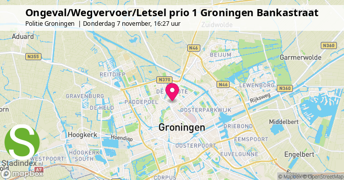 Ongeval/Wegvervoer/Letsel prio 1 Groningen Bankastraat