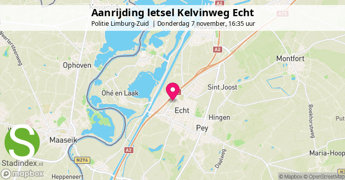 Aanrijding letsel Kelvinweg Echt