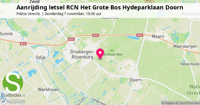 Aanrijding letsel RCN Het Grote Bos Hydeparklaan Doorn