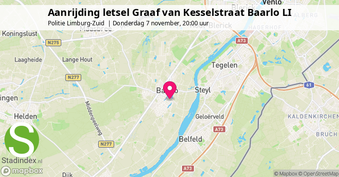 Aanrijding letsel Graaf van Kesselstraat Baarlo LI