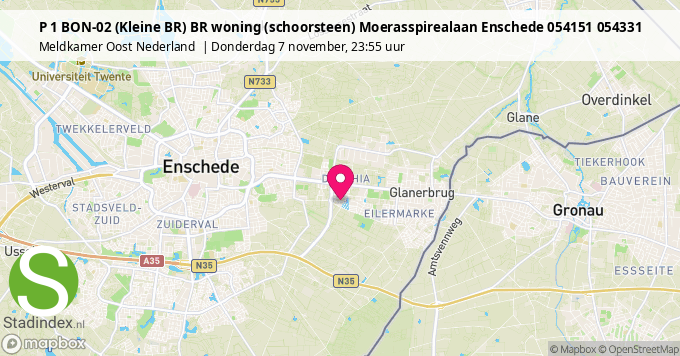 P 1 BON-02 (Kleine BR) BR woning (schoorsteen) Moerasspirealaan Enschede 054151 054331