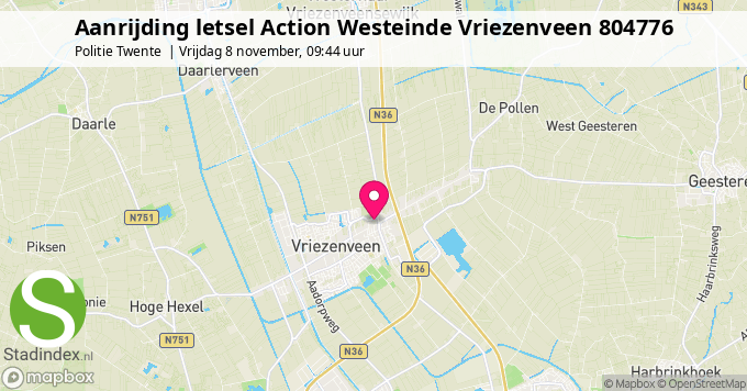 Aanrijding letsel Action Westeinde Vriezenveen 804776