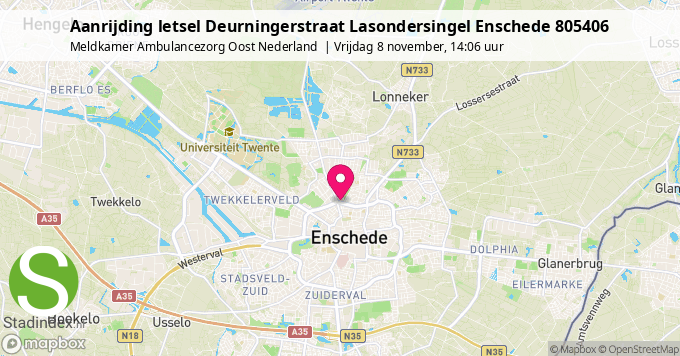 Aanrijding letsel Deurningerstraat Lasondersingel Enschede 805406