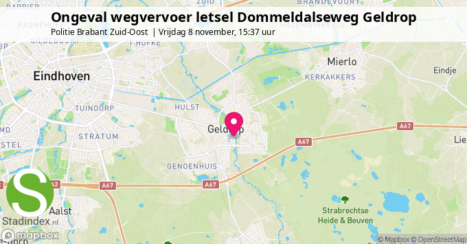 Ongeval wegvervoer letsel Dommeldalseweg Geldrop