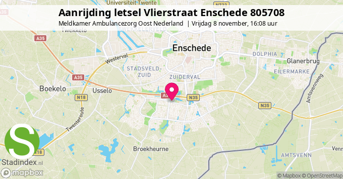 Aanrijding letsel Vlierstraat Enschede 805708