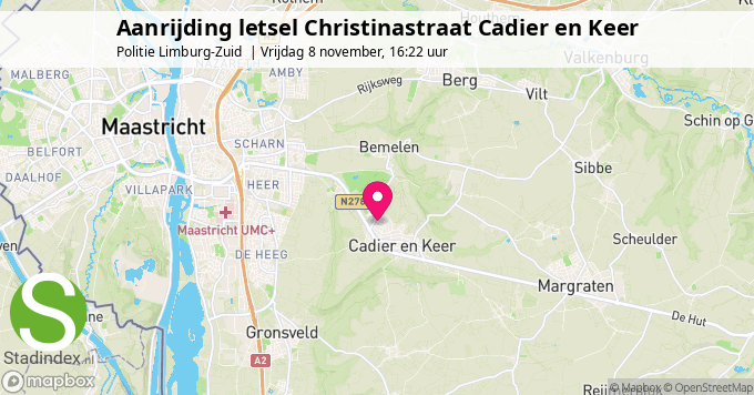 Aanrijding letsel Christinastraat Cadier en Keer